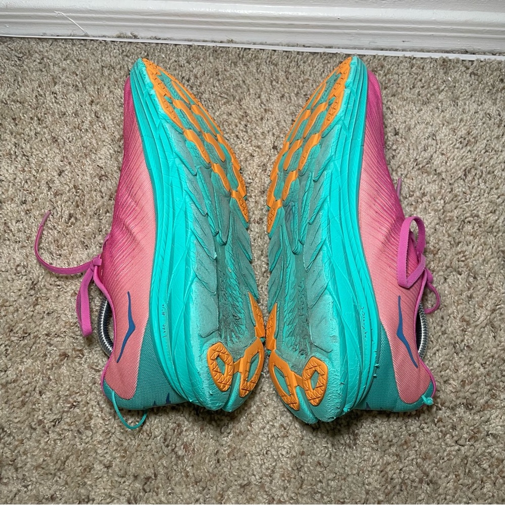 Hoka One One Rincon 3 Womens Phlox Pink Atlantis / Turquoise Sz 10.5B *SEE PICS* - Picture 6 of 9